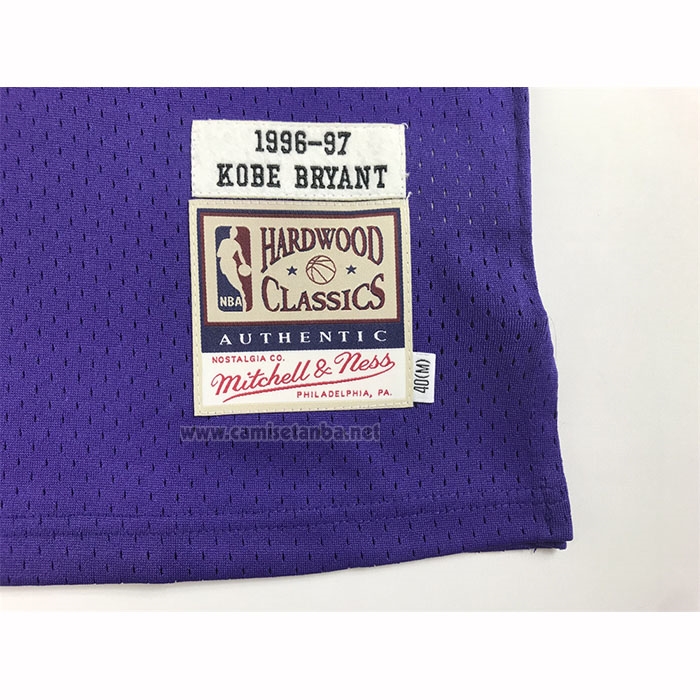 Camiseta Los Angeles Lakers Kobe Bryant NO 8 Autentico 1996-97 Violeta